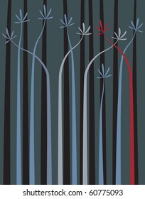 Editable vector design of abstract palm trees