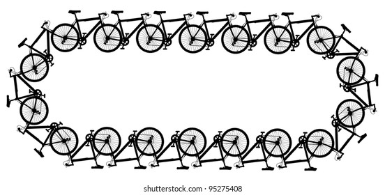 Editable vector design of a chain made of generic bicycle silhouettes