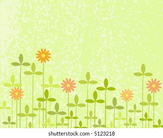 Editable vector design of clover with background grunge as a separate element