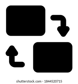 Editable vector design of data exchange icon in solid style 