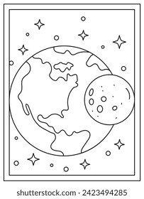 Editable vector design of earth planet drawing 