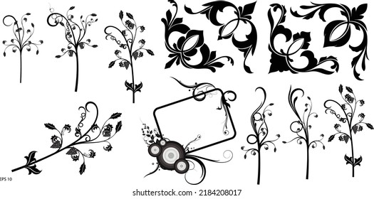 Editable vector design elements on white background