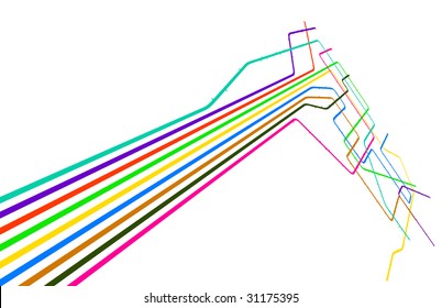 Editable vector design of a generic subway system with copy space