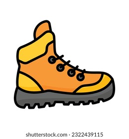 An editable vector design of hiking boot, premium icon of hiking shoe