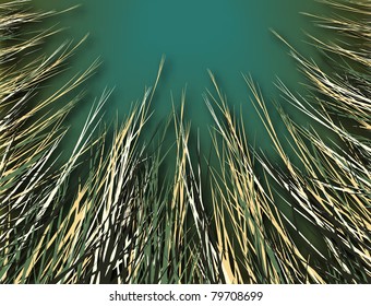 Editable vector design looking up through rough grass with background shadow made using a gradient mesh