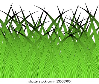 Editable vector design of stylized grass blades