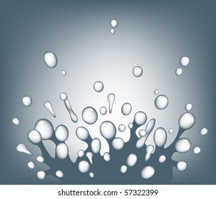 Editable vector design of a water splash made with gradient meshes