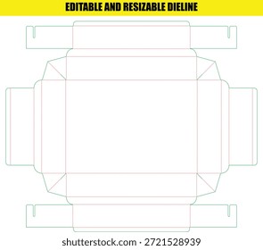 Plantilla de línea de Vector editable para el diseño de embalaje de Producto