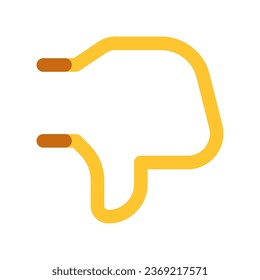 Icono de reacción de pulgar modificable que no le gusta al vector. Negro, estilo de línea, fondo blanco transparente. Parte de una familia de iconos grandes. Perfecto para interfaces web y de aplicaciones, presentaciones, infografías, etc