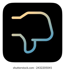 Editable vector dislike thumb reaction icon. Black, line style, transparent white background. Part of a big icon set family. Perfect for web and app interfaces, presentations, infographics, etc