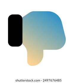Icono de Vector editable de la reacción del pulgar. Negro, estilo de línea, fondo blanco transparente. Parte de una gran familia de iconos. Perfecto para interfaces de Web y App, presentaciones, infografías, etc