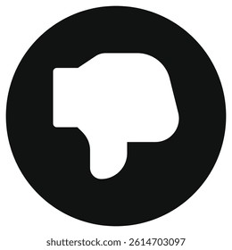 Editable vector dislike thumb reaction icon. Black, line style, transparent white background. Part of a big icon set family. Perfect for web and app interfaces, presentations, infographics, etc