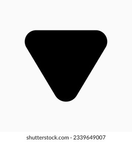 Editable vector down triangle arrow icon. Black, transparent white background. Part of a big icon set family. Perfect for web and app interfaces, presentations, infographics, etc