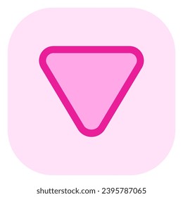 Editable vector down triangle arrow icon. Black, transparent white background. Part of a big icon set family. Perfect for web and app interfaces, presentations, infographics, etc