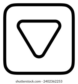 Editable vector down triangle arrow icon. Black, transparent white background. Part of a big icon set family. Perfect for web and app interfaces, presentations, infographics, etc