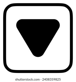 Editable vector down triangle arrow icon. Black, transparent white background. Part of a big icon set family. Perfect for web and app interfaces, presentations, infographics, etc