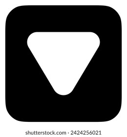 Editable vector down triangle arrow icon. Black, transparent white background. Part of a big icon set family. Perfect for web and app interfaces, presentations, infographics, etc