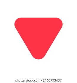 Editable vector down triangle arrow icon. Black, transparent white background. Part of a big icon set family. Perfect for web and app interfaces, presentations, infographics, etc