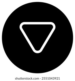 Editable vector down triangle arrow icon. Black, transparent white background. Part of a big icon set family. Perfect for web and app interfaces, presentations, infographics, etc