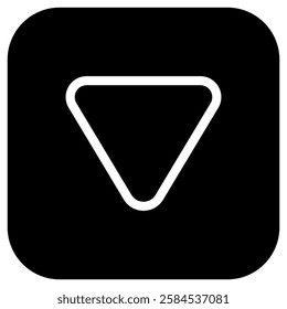 Editable vector down triangle arrow icon. Black, transparent white background. Part of a big icon set family. Perfect for web and app interfaces, presentations, infographics, etc