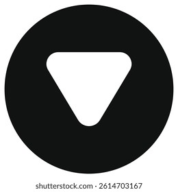Editable vector down triangle arrow icon. Black, transparent white background. Part of a big icon set family. Perfect for web and app interfaces, presentations, infographics, etc