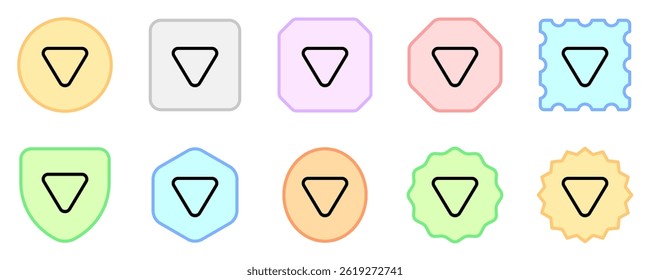 Editable vector down triangle arrow icon. Black, transparent white background. Part of a big icon set family. Perfect for web and app interfaces, presentations, infographics, etc