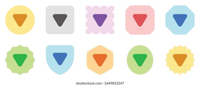 Vetor editável ícone de seta para baixo triângulo. Fundo preto, branco transparente. Parte de uma grande família de conjuntos de ícones. Perfeito para interfaces web e app, apresentações, infográficos, etc