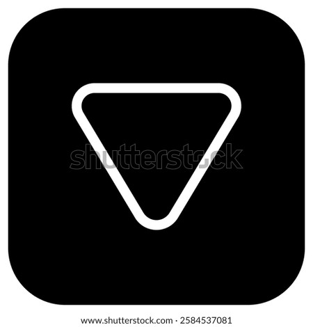 Editable vector down triangle arrow icon. Black, transparent white background. Part of a big icon set family. Perfect for web and app interfaces, presentations, infographics, etc