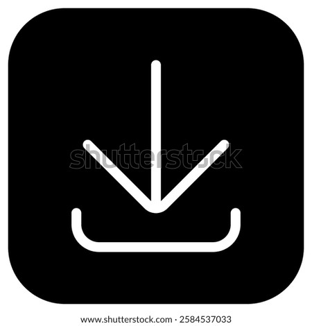 Editable vector download arrow icon. Black, line style, transparent white background. Part of a big icon set family. Perfect for web and app interfaces, presentations, infographics, etc