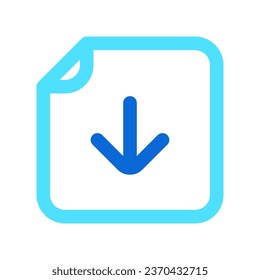 Bearbeitbares Vektorgrafik-Download-Dateisymbol. Schwarz, Linienstil, transparenter weißer Hintergrund. Teil einer großen Icon-Set-Familie. Perfekt für Web- und App-Schnittstellen, Präsentationen, Infografiken usw.