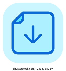 Editable vector download file icon. Black, line style, transparent white background. Part of a big icon set family. Perfect for web and app interfaces, presentations, infographics, etc