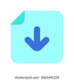 Editable vector download file icon. Black, line style, transparent white background. Part of a big icon set family. Perfect for web and app interfaces, presentations, infographics, etc