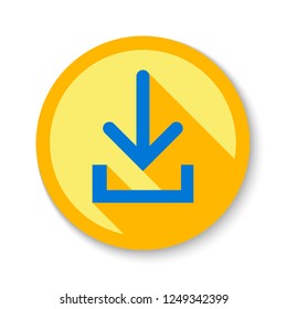 editable vector download notification icon for internet, website, smartphone, startup background. Flat color. Modern concept. 