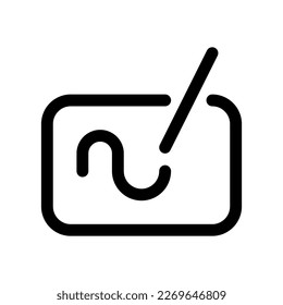 Editable vector drawing tablet icon. Black, line style, transparent white background. Part of a big icon set family. Perfect for web and app interfaces, presentations, infographics, etc