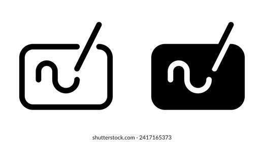 Editable vector drawing tablet icon. Black, line style, transparent white background. Part of a big icon set family. Perfect for web and app interfaces, presentations, infographics, etc