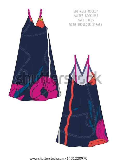 Download Editable Vector Dress Mockup Template Showcasing Stok ...