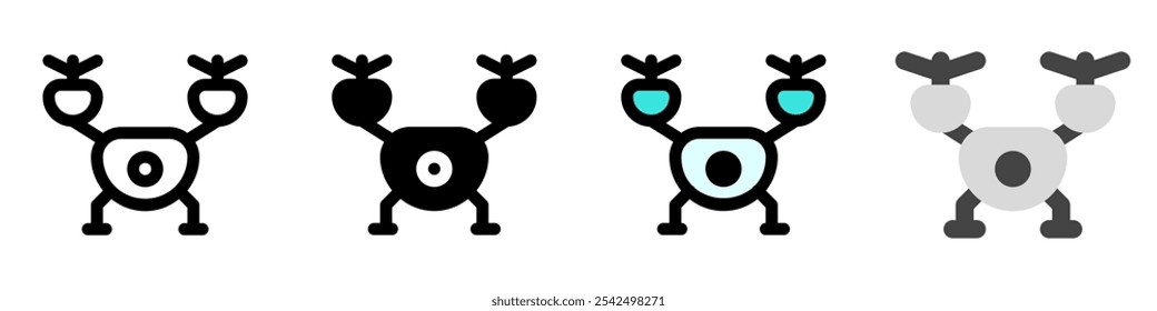 Editable vector drone icon. Black, line style, transparent white background. Part of a big icon set family. Perfect for web and app interfaces, presentations, infographics, etc