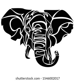 Editable vector of Elephant head tribal logo