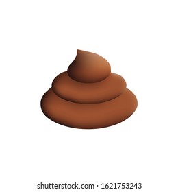 Editable vector. Emoticon of a pretty poop. Funny illustration.