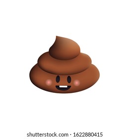 Editable vector. Emoticon of a pretty poop. 3d funny illustration.