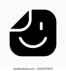 Editable vector emoticon sticker file icon. Black, line style, transparent white background. Part of a big icon set family. Perfect for web and app interfaces, presentations, infographics, etc