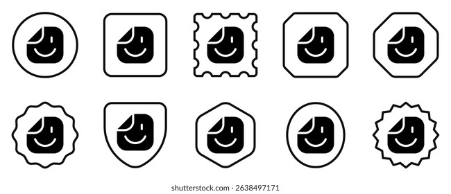 Editable vector emoticon sticker file icon. Black, line style, transparent white background. Part of a big icon set family. Perfect for web and app interfaces, presentations, infographics, etc