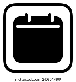 Editable vector empty calendar icon. Black, line style, transparent white background. Part of a big icon set family. Perfect for web and app interfaces, presentations, infographics, etc