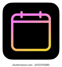 Editable vector empty calendar icon. Black, line style, transparent white background. Part of a big icon set family. Perfect for web and app interfaces, presentations, infographics, etc