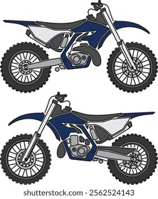 editable vector of endurance and offroad trail bike