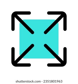 Editable vector enter full screen icon. Black, line style, transparent white background. Part of a big icon set family. Perfect for web and app interfaces, presentations, infographics, etc