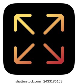 Editable vector enter full screen icon. Black, line style, transparent white background. Part of a big icon set family. Perfect for web and app interfaces, presentations, infographics, etc