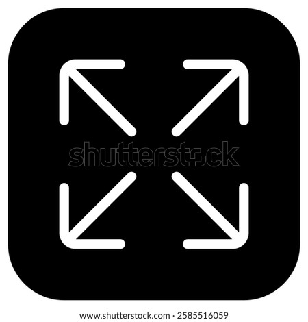 Editable vector enter full screen icon. Black, line style, transparent white background. Part of a big icon set family. Perfect for web and app interfaces, presentations, infographics, etc