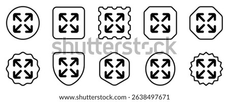 Editable vector enter full screen icon. Black, line style, transparent white background. Part of a big icon set family. Perfect for web and app interfaces, presentations, infographics, etc