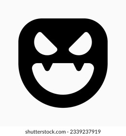 Editable vector evil face mask icon. Black, line style, transparent white background. Part of a big icon set family. Perfect for web and app interfaces, presentations, infographics, etc